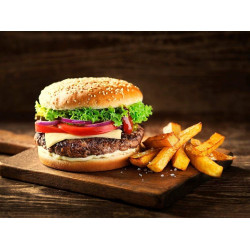 Chicken Patty Burger With French Fries